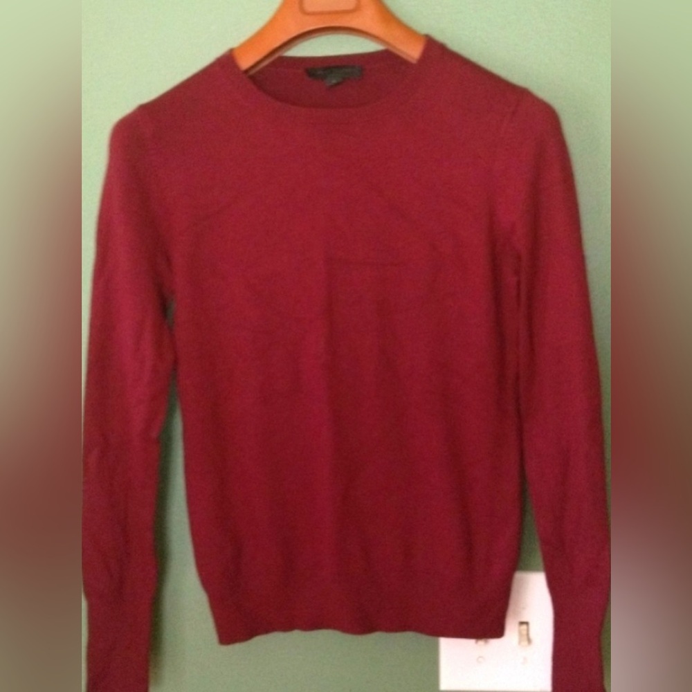 Ann Taylor burgundy scoop neck long sleeves work  casual sweater, size S